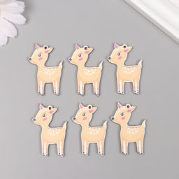 Декор для творчества дерево «Оленёнок», набор 6 шт., 4×2.6×0.3 см