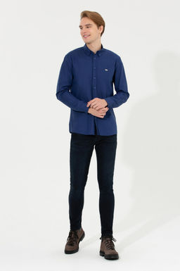 Erkek Mavi Uzun Kollu G_mlek