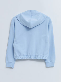 Kap??onlu Bask?l? Uzun Kollu K?z ?ocuk Sweatshirt - Waikiki фото 2