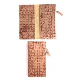 Портмоне женское Croco-ПР-1052 натуральная кожа 3 отд, 5 карм, бежевый кайман (79) 264806