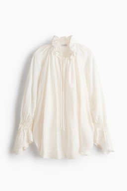 Camisa oversize en mezcla de lino