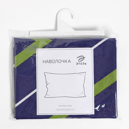 Наволочка «Этель. Зелено-синие зигзаги», 70×70 см, поплин, хлопок 100%