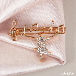 Брошь Ноты / 5085G /уп 12/
