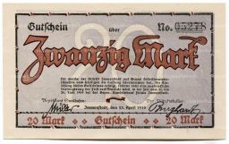 20 марок 1919 года Германия Нотгельд (Имменштадт)