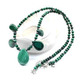 Колье с натуральным малахитом, 45см Радуга камня