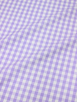 Теплый хлопок Клетка (0.7*0.7см) цв.сиреневый/белый, СОРТ2, ш.1.48м, хл-100%, 160гр/м.кв