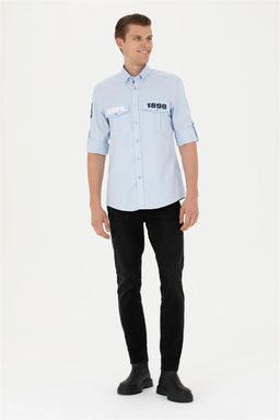 Мужская синяя рубашка с длинным рукавом - U.s. polo assn фото 4