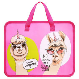 Папка с ручками пластиковая А4 Calligrata Ламы, 32,2х25,6х7 см,  фото 3