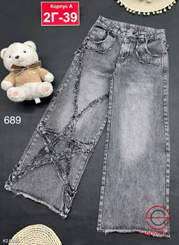 Джинсы для девочки на резинке