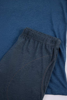 Mavi Regular/Normal Kesim Bask?l? Pamuklu Atlet-Sort Pijama Tak?m? TMNSS26PT00045