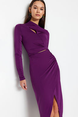 Murdum Vucuda Oturan Orme Pencere/Cut Out Detayl? S?k Abiye Elbise TPRAW24EL00143 - Trendyolmilla фото 3