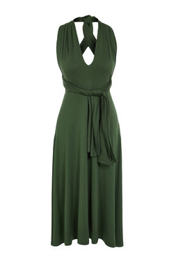 TRENDYOLMILLA Ekru Midi Orme Baglamal? Plaj Elbisesi TBESS24EL00162 фото 6