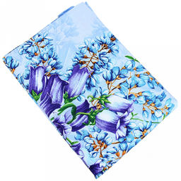 "Колокольчики" Скатерть рогожка 150х150см, 171г/м2, хлопок 100%, "Домашняя мода" (Россия)