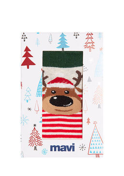 Y?lbas? Temal? K?rm?z? Corap - Mavi фото 3