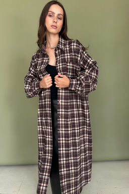 Рубашка удлиненная AUTUMN046/04/Бордовый, белый - M&G all natural фото 6