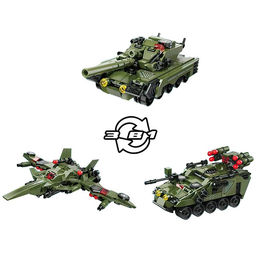 Конструктор безграничные идеи Qman «Военная техника», 3 в 1, 329 деталей