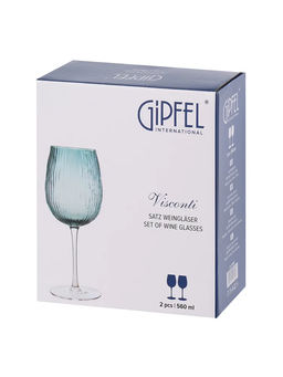 52622 GIPFEL Набор бокалов VISCONTI 560 мл (2шт.). Материал: стекло. Цвет: сине-зеленый.