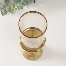 Подсвечник на 1 свечу «Зазеркалье. Зебра», керамика, стекло, d=7.5 см, золото 9.5×9.5×29 см