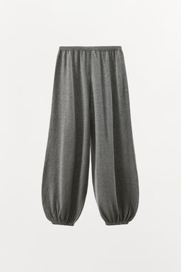 COTTON BLEND KNIT SAROUEL TROUSERS - Zara фото 6