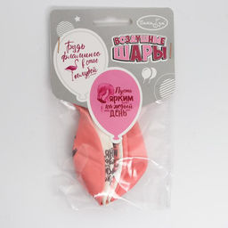 Шар латексный 12" «Фламинго. Пожелания», 2-сторонний, набор 5 шт.