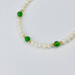 Браслет из Жемчуга и Хромдиопсида 16 см +