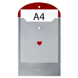 Папка для школьных тетрадей пластиковая Феникс+, арт. 72249/ 12 СЕРДЕЧКО НА ПОЛОСКАХ (полипропилен, формат А4, 24х33 см, 1 отделение (-я), кнопка, УФ-печать)