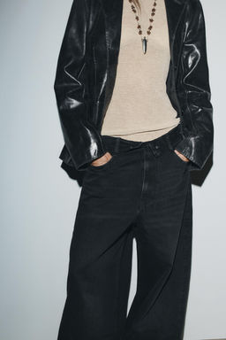 TRF FOLDED WAIST MID-WAIST JEANS - Zara фото 4