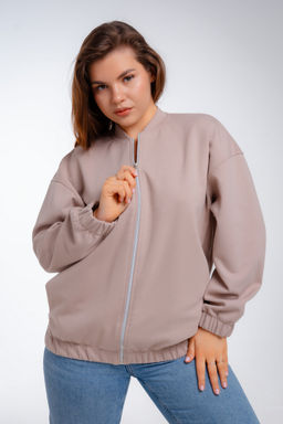 Бомбер из коттон фита какао макси - Амадэль фото 21