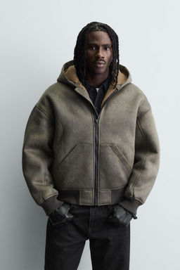 DOUBLE-FACED FAUX LEATHER WASHED JACKET - Zara фото 7