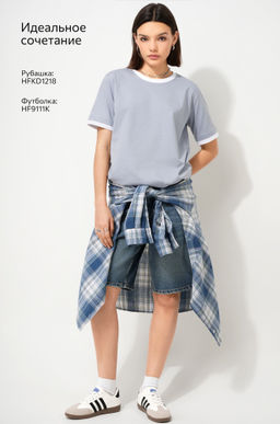 Женская базовая футболка из хлопка с кантом 3 шт. Happyfox  фото 10