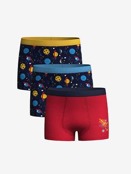 Bask?l? Erkek ?ocuk Boxer 3l?