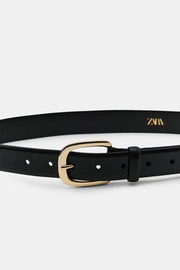 100% LEATHER BELT WITH SQUARE BUCKLE - Zara фото 3
