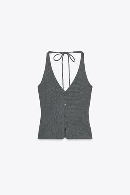 TEXTURED WAISTCOAT TOP - Zara фото 4