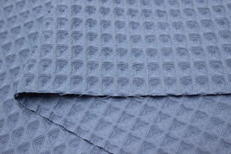 Вафельное премиум-полотно Бохо цв.Серо-голубой винтаж, ш.1.5м, хлопок-100%, 230гр/м.кв - Купава фото 3