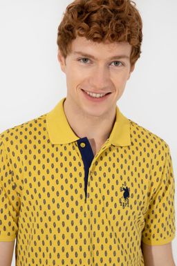 U. S. Polo Assn Мужская шафрановая футболка-поло с воротником-поло - U.s. polo assn фото 2