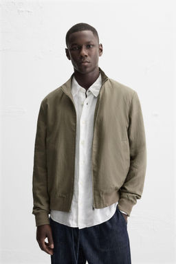 100% LINEN BOMBER JACKET - Zara фото 2
