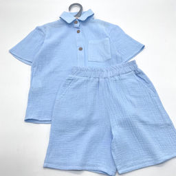 Детский муслиновый костюм - рубашка и шорты, Mini Hippy NERO - Caimano фото 14
