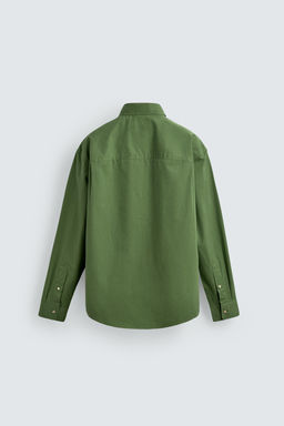 CAMISA RELAXED FIT POPEL?N / Verde manzana - Zara фото 8