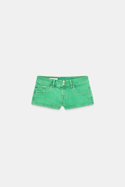 SHORTS MINI DENIM TRF TIRO BAJO / Verde