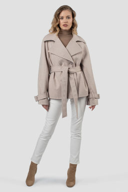 01-12223 Пальто женское демисезонное (пояс)