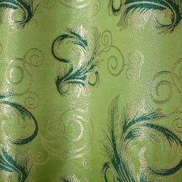 Арт. 4851/165/Ag, ПАВЛИН, фон основы оливковый, рисунок - золотой люрекс, ГОТОВЫЕ ШТОРЫ, ширина от 150 см x высота 270 см (на шторной ленте)