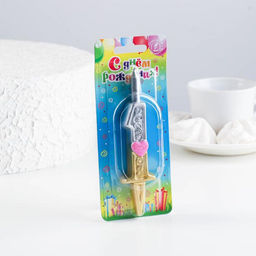 Свеча для торта «Сердечки» серебряно-золотая, 10.2 см, цифра 1