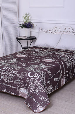 Покрывало-плед двухстороннее стеганое из полиэфирной ткани Полисатин Премиум 240Х212 N-Collection