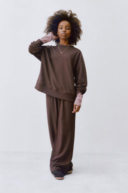 INTERLOCK SWEATSHIRT AND WIDE-LEG TROUSERS SET - Zara фото 9