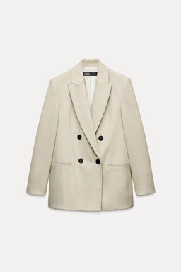DOUBLE-BREASTED BLAZER WITH ELBOW PATCHES - Zara фото 3