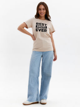 Футболка женская KAFTAN Ever, размер 40-42, бежевая