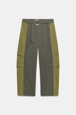 PANTAL?N COMBINADO CORTO / Beige claro - Zara фото 8
