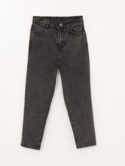 Beli Lastikli Basic K?z ?ocuk Jean Pantolon