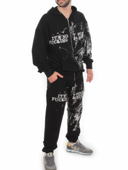 2630/7349 BLACK Костюм спортивный мужской (75% хлопок, 20% полиэстер, 5% спандекс)