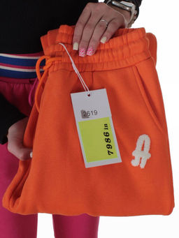 2619 ORANGE Брюки спортивные утепленные женские (85% хлопок, 10% полиэстер, 5% спандекс)
